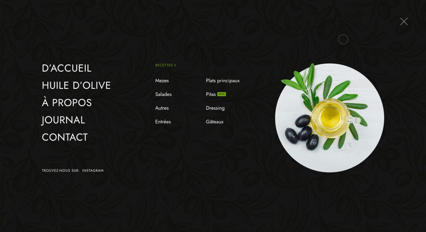 Off-canvas menu Kolokotronis Huile d'Olive - Logo, Web Design and Development by Greatives Web